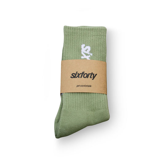 Cozy Sock - Sage/White